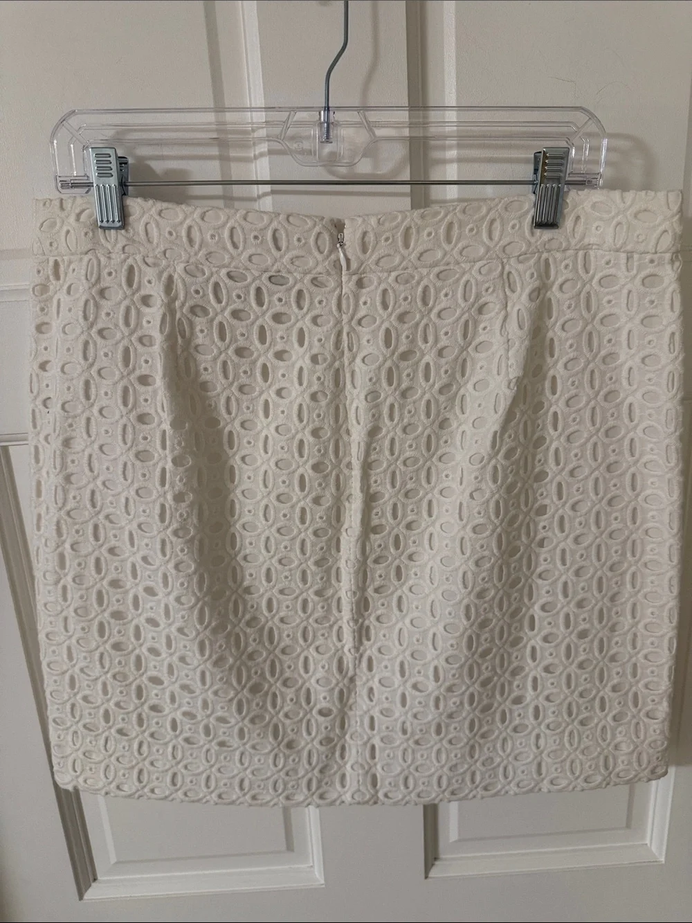 J. Crew White Eyelet Mini Skirt 100% cotton Size 10